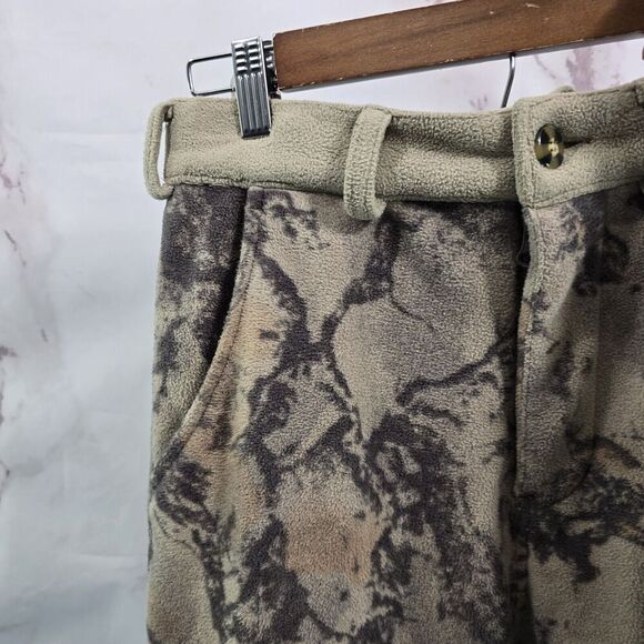 Natural Gear Pants Mens Small 30 X 30 Camo Hunting Fleece Woodland Grassland - Picture 2 of 13